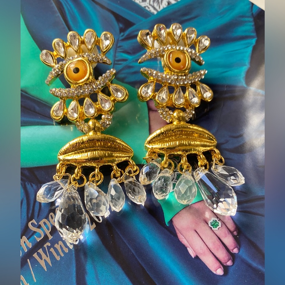 STUNNING RUNWAY surrealist earrings Schiaparelli design
